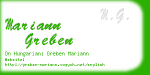 mariann greben business card